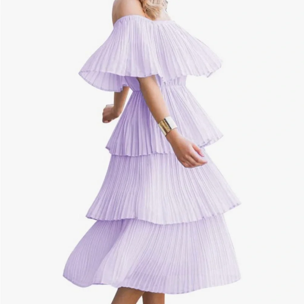 LILAC RUFFLE DRESS - Picture 2 of 6